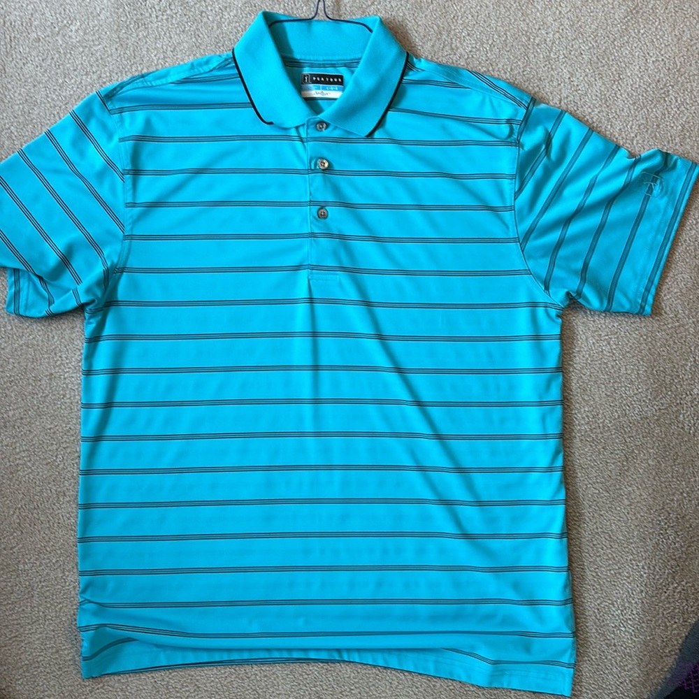 Men’s PGA Aqua blue golf polo shirt